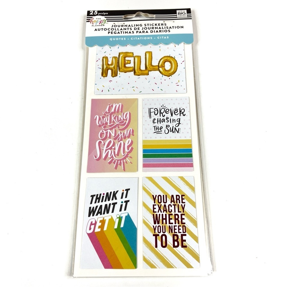 3/$30 The Happy Planner Journaling Stickers- QUOTES- 25pcs- Colorful/Positivity
